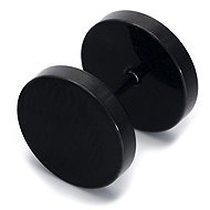 Bruno FAKE PLUG černé 1 cm - Earrings