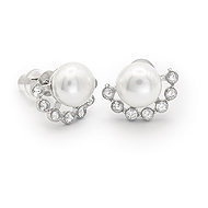 Bruno Náušnice ARIEL s perlou a kamínky - Earrings