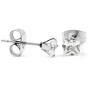 Bruno Earrings QUADRACES with a stone 0,4 cm - Earrings