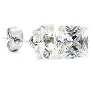 Bruno Earrings QUADRACES with a stone 0,8 cm - Earrings