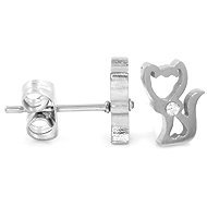 Bruno Náušnice KOČIČKA s kamínkem - Earrings