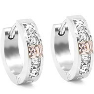 Bruno Earrings rings with rhinestones, pink - Earrings