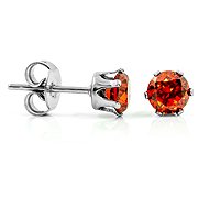 Bruno Earrings with red stone 0,4 cm - Earrings