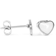 Bruno Náušnice SRDÍČKO bílé - Earrings