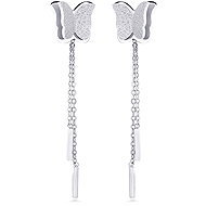 Bruno Sandblasted butterfly earrings with chains - Earrings