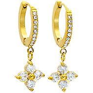 Bruno dangle earrings STAR with rhinestones gold - Earrings