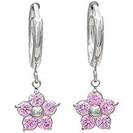 Bruno dangle earrings FLOWER with rhinestones pink - Earrings
