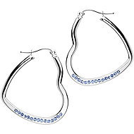Bruno Visací náušnice SRDCE s kamínky modré - Earrings