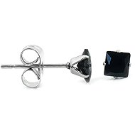 BRUNO SQUARE stud earrings with black crystal 0.4cm - Earrings