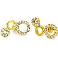 BRUNO GOLD CIRCLE earrings with stones - Earrings