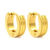BRUNO GOLD sandblasted hoop earrings, width 0.4cm - Earrings