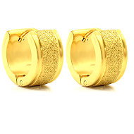 BRUNO GOLD sandblasted hoop earrings, width 0.7cm - Earrings