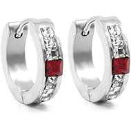 BRUNO red hoop earrings with stones - Earrings