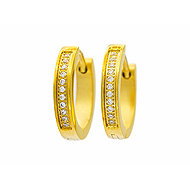 BRUNO GOLD stone hoop earrings, 0.3cm width - Earrings