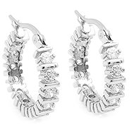 BRUNO Hoops with stones, width 0.4cm - Earrings