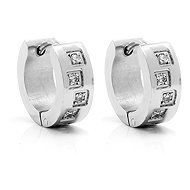 BRUNO hoop earrings with stones, width 0.5cm - Earrings
