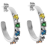 BRUNO colourful hoop earrings with stones - Earrings