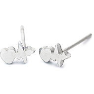 BRUNO ECG CURVE with a HEART earrings - Earrings
