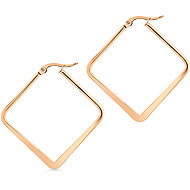 BRUNO rose GOLD flat SQUARE earrings - Earrings