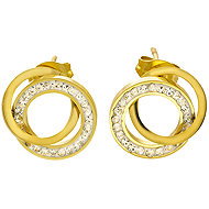 BRUNO GOLD linked hoop earrings with crystals - Earrings