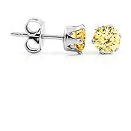 BRUNO Earrings with 0.4cm CHAMPAGNE crystal - Earrings