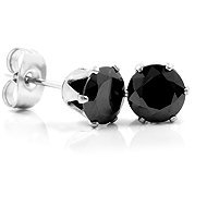 BRUNO black stone earrings 0.5cm - Earrings