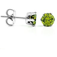 BRUNO earrings with green crystal 0.5cm - Earrings
