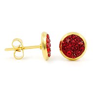 BRUNO Earrings with red GOLD stones - Earrings