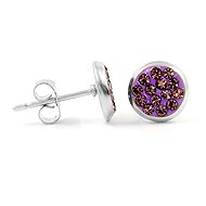 BRUNO Earrings with purple stones - Earrings