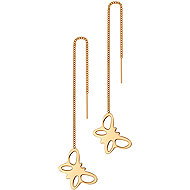 BRUNO rose GOLD BUTTERFLY pull through chain earrings - Earrings