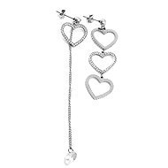 BRUNO HEART asymmetric drop earrings with crystals - Earrings