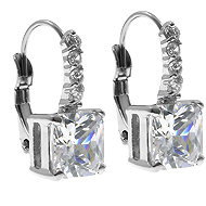 BRUNO SQUARE drop earrings with stones - Earrings