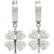 BRUNO FOUR-LEAF CLOVER drop earrings with crystals - Earrings