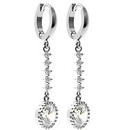 BRUNO drop earrings with stones, diameter 0.9cm - Earrings