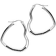 BRUNO SRDCE dangling earrings with black stones - Earrings