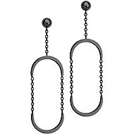 BRUNO black oval drop earrings - Earrings