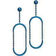 BRUNO blue oval drop earrings - Earrings