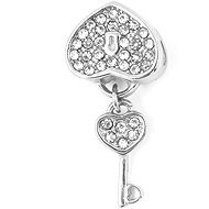 Bruno Pendant for bracelet Heart key with rhinestones - Charm