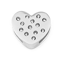 Bruno Pendant for flat bracelet Heart with rhinestones - Charm