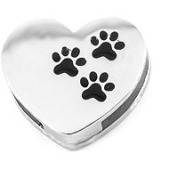 Bruno Pendant for flat bracelet Paws, black - Charm