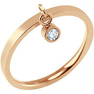 BRUNO Prsten s kamínkovým přívěskem Rose Gold vel. 9 (EU 59-61) - Ring