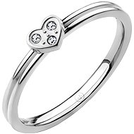 BRUNO Prsten Srdce s kamínky vel. 9 (EU 59-61) - Ring