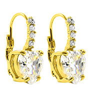BRUNO Visací náušnice Srdce Gold s kamínky - Earrings