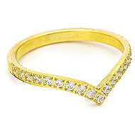 BRUNO Zarter Ring „Pfeil Gold“ mit Steinen, Gr. 7 (EU 54–56) - Ring