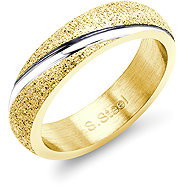 BRUNO Pískovaný prsten s drážkou Gold vel. 9 (EU 59-61) - Ring