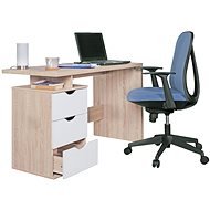 Brüxxi Samo with drawers 120 cm, Sonoma oak / white - Desk