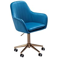 Brüxxi Silen, velvet, blue - Office Chair