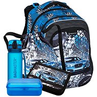 BAGMASTER LUMI 23 D large school set for first graders - blue car - School Set