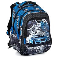 BAGMASTER LUMI 23 D school backpack - blue car - School Backpack