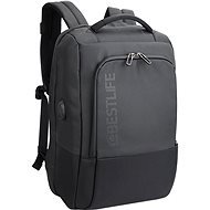BESTLIFE Neoton 15.6", fekete/szürke - Laptop hátizsák